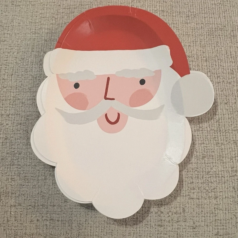 Christmas Plates Cups Napkins Lot Some Vintage Santa Holly Holiday‎ Party